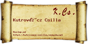 Kutrovácz Csilla névjegykártya