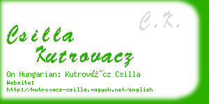 csilla kutrovacz business card